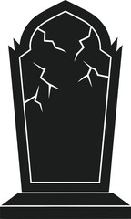 Old Crumbling Headstone Clipart Silhouette
