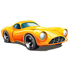 Fototapeta premium yellow car isolated on white