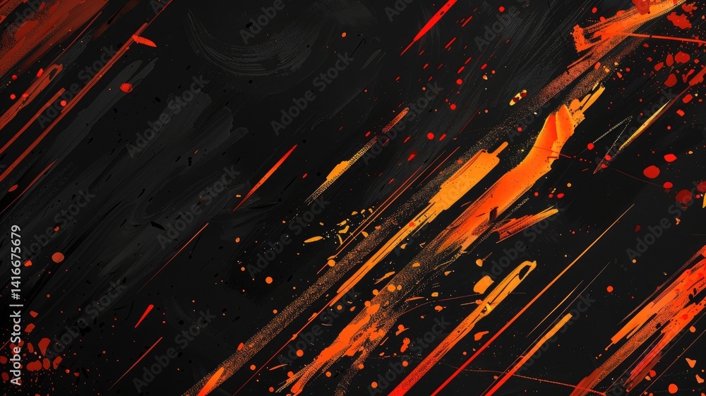 Poster a striking abstract background featuring a blend of black and orange colors. perfect for creative pr