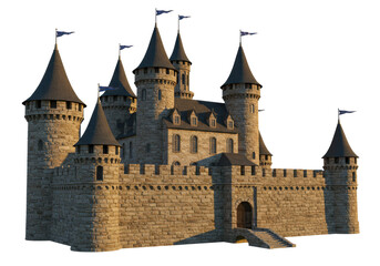 Fototapeta premium Isolated Large Medieval Castle