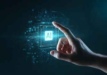 AI agent and generative artificial intelligence. Robotic processes automation and data analysis. Businessman touching head and AI icon on application network system.