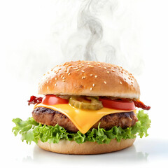 delicious fresh burger isolated on white background