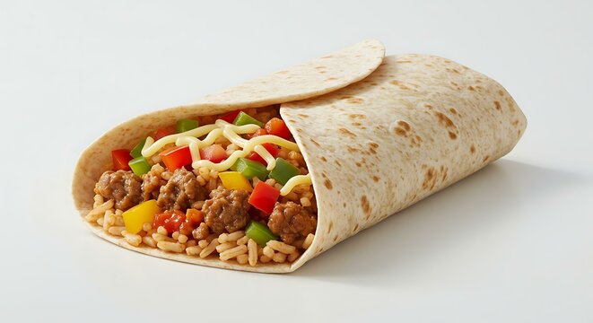 Burrito on white background Burri