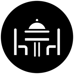 Fototapeta premium Dinner Table Icon Style