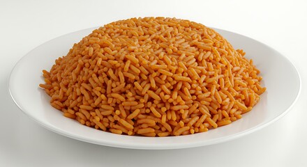 Jollof rice on a white background Jollof