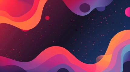 Abstract art of wave pattern in multicolored gradient. Background image of digital wave floating with colorful color at dark background. Soft flowing fabric texture. Fluid and liquid pattern. AIG51.