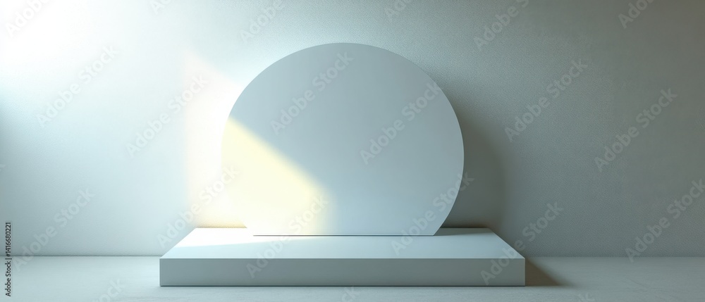 Aufkleber minimalist geometric podium with circle backdrop and soft light in a studio setting concept of produ