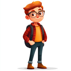 Obraz premium boy with backpack