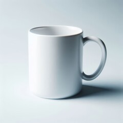 Fototapeta premium White Mug Mockup - White Cup for Branding and Logo Placement - Product Design for Identity - White Drink Cup in Studio Environment - Background for Promotional Material - Mock-up for Presentation
