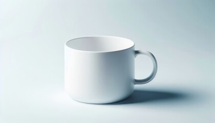 Obraz premium White Mug Mockup - White Cup for Branding and Logo Placement - Product Design for Identity - White Drink Cup in Studio Environment - Background for Promotional Material - Mock-up for Presentation