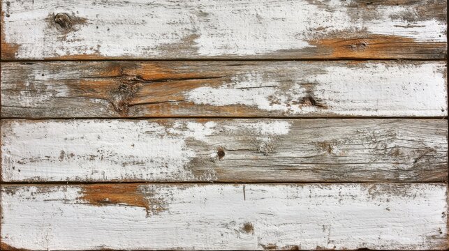 Weathered White and Brown Wooden Planks Texture