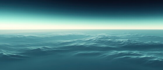 Obraz premium Ocean waves horizon landscape with calm water and serene sky for backgrounds, relaxation themes, and nature-inspired designs in digital graphics.