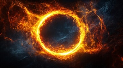 Fototapeta premium Fiery Ring of Energy in Cosmic Space
