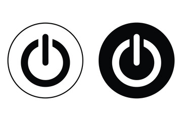 Power Icon Silhouette Vector Illustration.