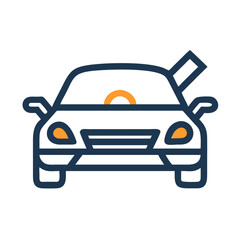 Obraz premium Car with Open Hood Icon Representing Engine Diagnostics and Vehicle Maintenance