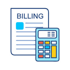 Invoice with Calculator Icon Representing Billing and Financial Calculation