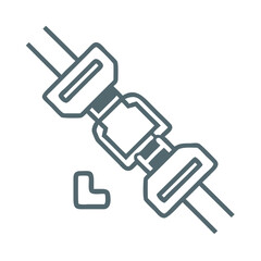 Seatbelt Icon Representing Passenger Safety System and Vehicle Protection
