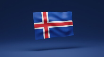 Obraz premium Icelandic Flag: A Stunning 3D Render of the National Emblem