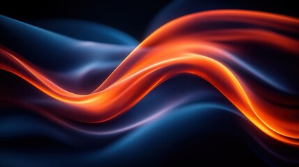 Abstract flowing waves of vibrant orange and blue