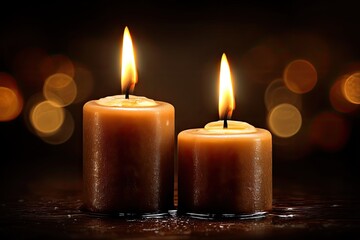 Two candles burning brightly