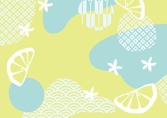 初夏のポップな和柄背景素材