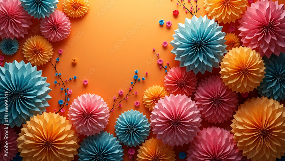 Poster dynamic colorful decorations: intricate designs & festive color palettes for exceptional events - pr