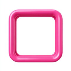 Pink rounded square frame illustration on white background