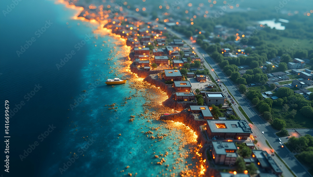 Poster exhibit refined visuals of earthquake impact assessment integrating aerial photography 3d mapping an