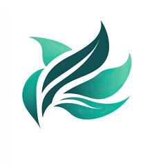 Obraz premium Abstract teal and green stylized leaves design