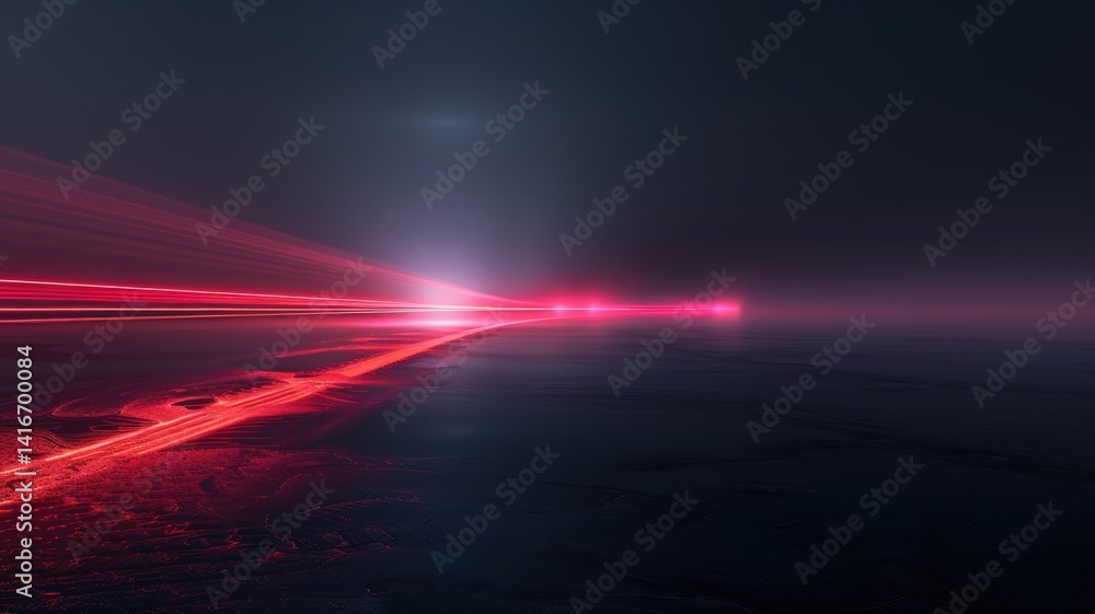 Poster this captivating image features a vibrant red line cutting through a dark, abstract background, crea