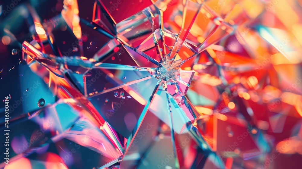 Aufkleber abstract explosion with bright particles and dynamic motion, creating a visually captivating composi