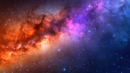 Fototapeta premium Vibrant cosmic nebula showcasing swirling colors and stars in a vast galaxy backdrop