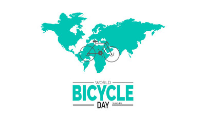 Naklejka premium World bicycle day holiday design. Perfect for banners, posters, greeting cards, and social media. Includes colorful illustration and elegant typography for a joyful and professional look