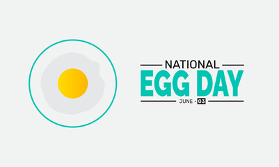 National Egg Day  June 3 holiday design. Perfect for banners, posters, greeting cards, and social media. Includes colorful illustration and elegant typography for a joyful and professional look