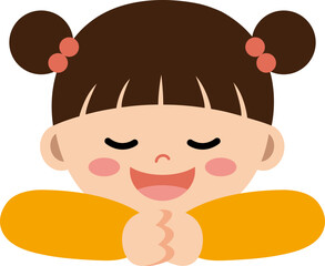 기도하는 여자 어린이 일러스트