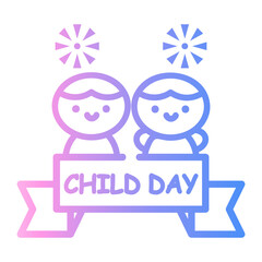 childrens day Line Gradient Icon