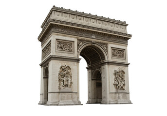 Isolated Arc de Triomphe Monument in Paris