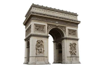 Isolated Arc de Triomphe Monument in Paris