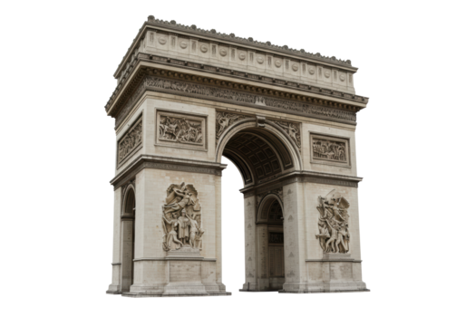 Isolated Arc de Triomphe Monument in Paris