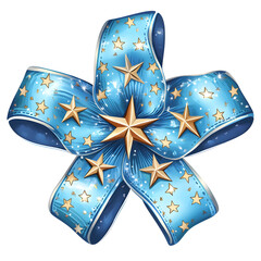 star pattern ribbon bow