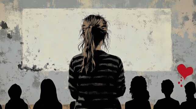 empowering equality: a student's inspiring speech at school assembly - perfect for a sports interior poster celebrating unity and inclusivity!