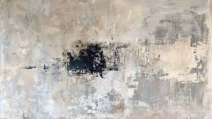 Obraz premium The abstract picture painting colored by black, white or beige shade oil color on canvas express minimal style from paint. Modern wallpaper brushing vibrant watercolor with seamlessly pattern. AIG53.