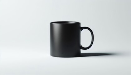 Black Mug Mockup - White Cup for Branding and Logo Placement - Product Design for Identity - White Drink Cup in Studio Environment - Background for Promotional Material - Mock-up for Presentation