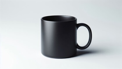Black Mug Mockup - White Cup for Branding and Logo Placement - Product Design for Identity - White Drink Cup in Studio Environment - Background for Promotional Material - Mock-up for Presentation