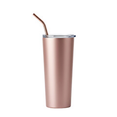 Rose Gold Tumbler with Matching Straw: Reusable, Stylish, and Sustainable Choice