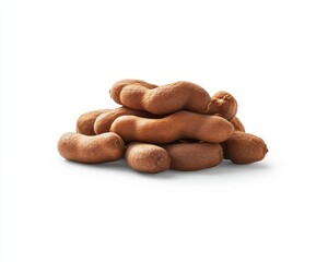 Dark Brown Curved Snacks on White Background