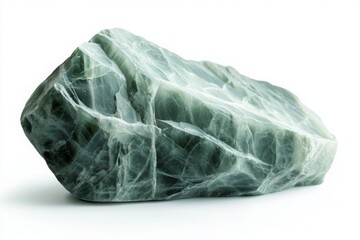Fototapeta premium Matte green soapstone fragment ideal for carving visuals, product styling and natural material themes