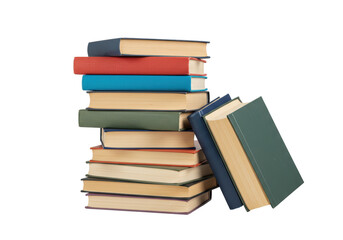 Isolated Stack of Vintage Hardcover Books