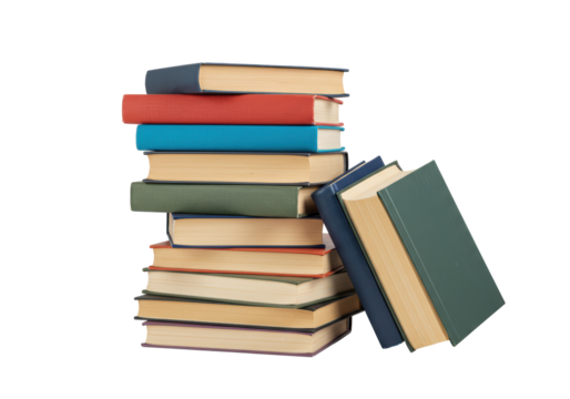 Isolated Stack of Vintage Hardcover Books