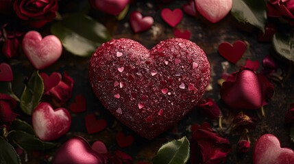 Valentine's Day hearts and gifts beautifully arranged, showcasing love and romance with thoughtful presents and heartfelt emotions for loved ones.